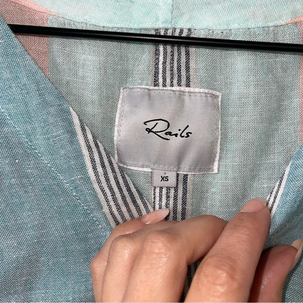 Rails Thea Striped Tie-front Shirt In Highland Stripe XS - Picture 3 of 8